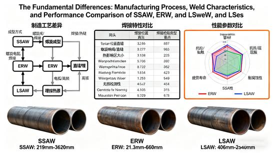The Fundamental Differences: Manufacturing Process, Weld Characteristics, and Performance Comparison of SSAW, ERW, and LSAW Pipes